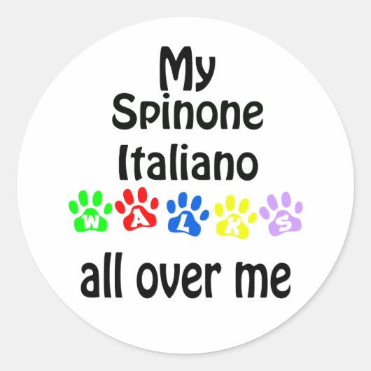 Sticker Rond Spinone Italiano Marche Design (Devant)