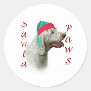 Sticker Rond Spinone Italiano Père Noël Paws