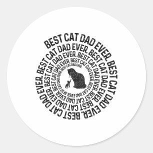 Sticker Rond Spiral Chat Daddy - Meilleur Chat Papa Papa Papa J