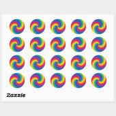 Sticker Rond Spirale arc-en-ciel éclate (Feuille)