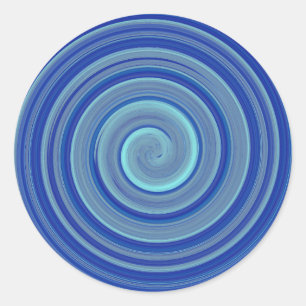 Sticker Rond spirale bleue et turquoise
