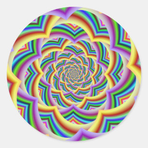 Sticker Rond Spirale de Chevron Courbé Coloré