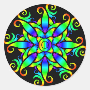 Sticker Rond Spirale de la sphère psychédélique