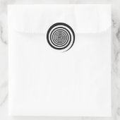 Sticker Rond Spirale hypnotique noire et blanche (Sac)