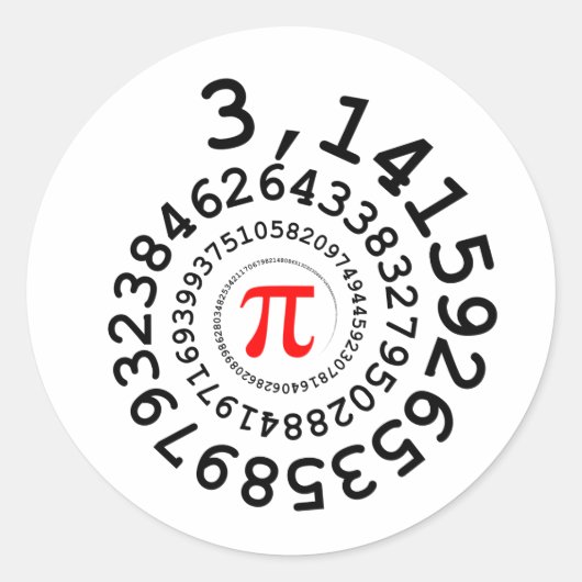 Sticker Rond spirale originale des chiffres Pi numéro 3,14... (Devant)