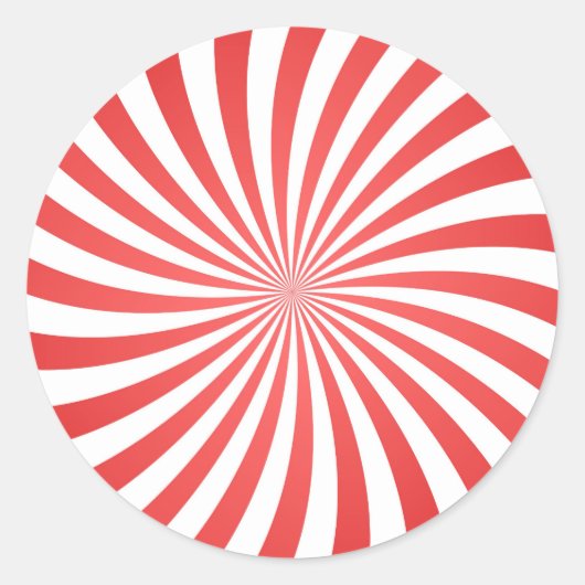 Sticker Rond Spirale rouge et blanche (Devant)