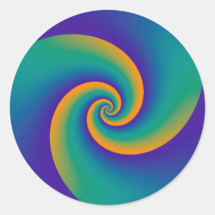 Sticker Rond Spirales Arrière - plans Abstraites V