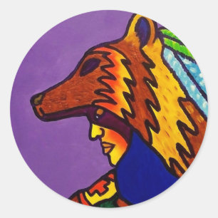 Sticker Rond Spirit of Wolf 3 par Piliero