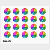 Sticker Rond Spirituel Yin Yang - Rainbow Design (Feuille)