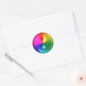 Sticker Rond Spirituel Yin Yang - Rainbow Design (Enveloppe)