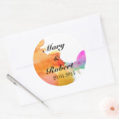 Sticker Rond Splash de l'aquarelle (Enveloppe)