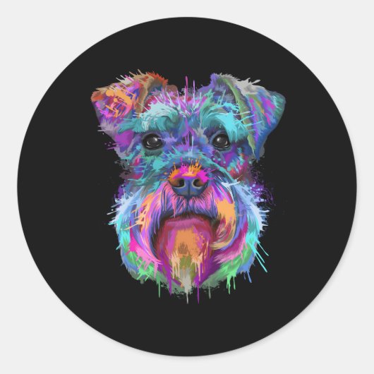 Sticker Rond Splash Schnauzer (Devant)