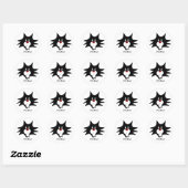 Sticker Rond Splat de chat noir (Feuille)
