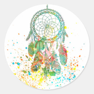 Sticker Rond Splatter Dreamcatcher