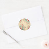 Sticker Rond Splendeurs Âgées, Peach Shabby Chic (Enveloppe)