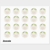 Sticker Rond Splendide Faire-part de mariage d'amour pour palmi (Feuille)