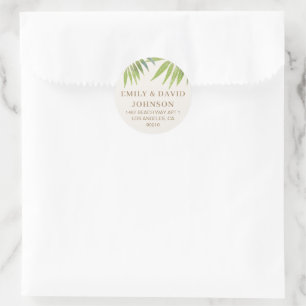 Sticker Rond Splendide Faire-part de mariage d'amour pour palmi