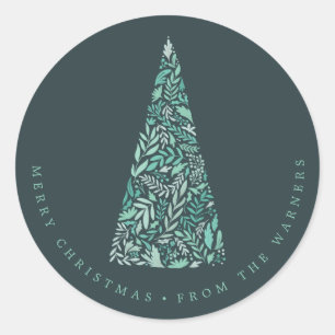 Sticker Rond Splendide sapin vert Noël/vacances