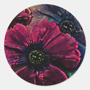 Sticker Rond Splendor victorien : Design Floral Exquis