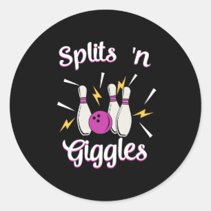 Sticker Rond Splings n Giggles Funny Bowling Team Bowler Sports