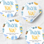 Sticker Rond Splish Splash Fête de Bébé d'Été