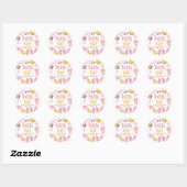 Sticker Rond Splish Splash Fête de Bébé d'Été (Feuille)