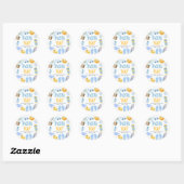 Sticker Rond Splish Splash Fête de Bébé d'Été (Feuille)