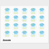 Sticker Rond Splish Splash Pool Party Garçon Anniversaire Stick (Feuille)