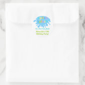 Sticker Rond Splish Splash Pool Party Garçon Anniversaire Stick (Sac)