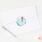 Sticker Rond Splish Splash Purple Mermaid Bash Merci (Enveloppe)