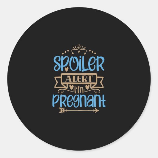 Sticker Rond spoiler alert i'm pregnant (Devant)