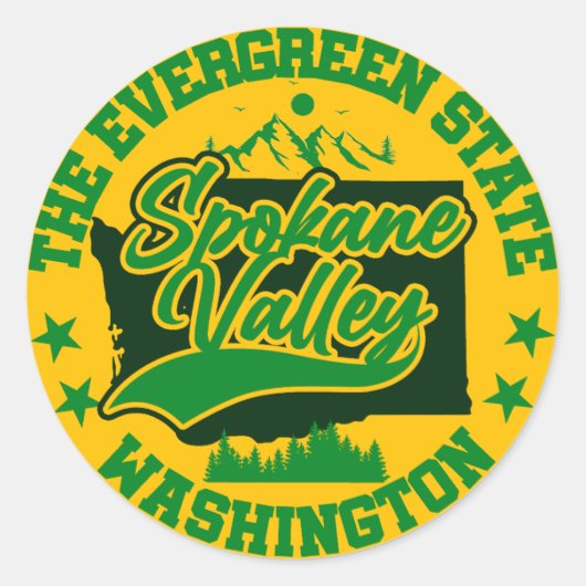 Sticker Rond Spokane Valley, Washington (Devant)