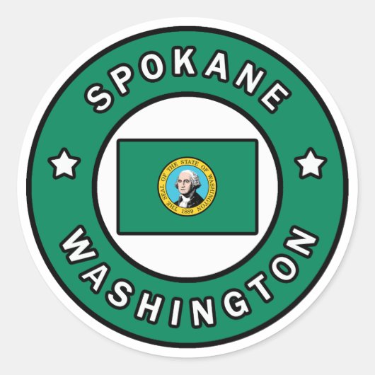 Sticker Rond Spokane Washington (Devant)