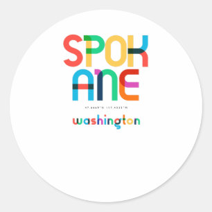 Sticker Rond Spokane Washington milieu du siècle, Art Pop,