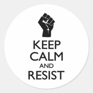 Sticker Rond Spol Gardez Le Calme Et Résistez À Un Symbole Poli
