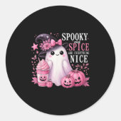 Sticker Rond Spooky And Spice And Everything Nice Halloween Pin (Devant)