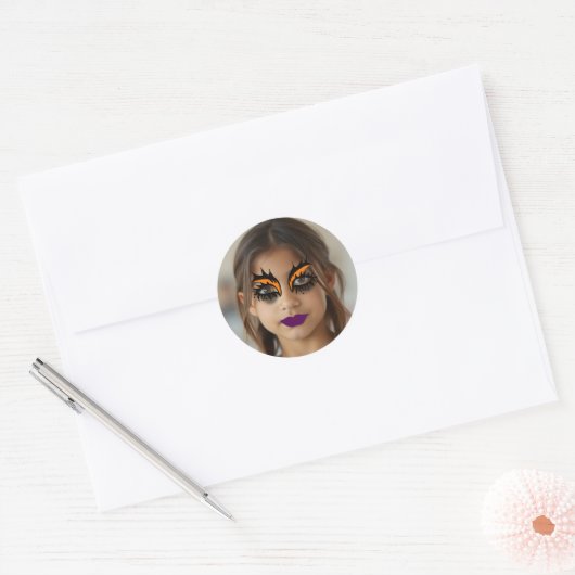 Sticker Rond Spooky Makeup (Enveloppe)