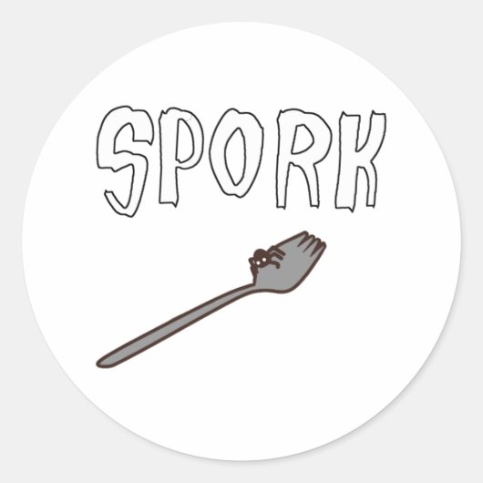 Sticker Rond Spork Métal Avec Huit Jambes Créature (Devant)