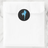 Sticker Rond Sport de boxe thaïlandaise Muay (Sac)