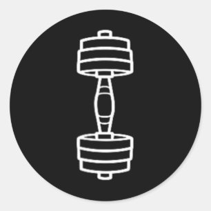 Sticker Rond Sport de culturisme Minimaliste Haltère simple 2 