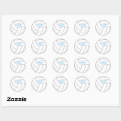 Sticker Rond Sport de la partie Anniversaire de enfant de volle (Feuille)