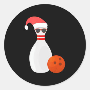 Sticker Rond Sports Christmas Bowling - Snowman Bowling