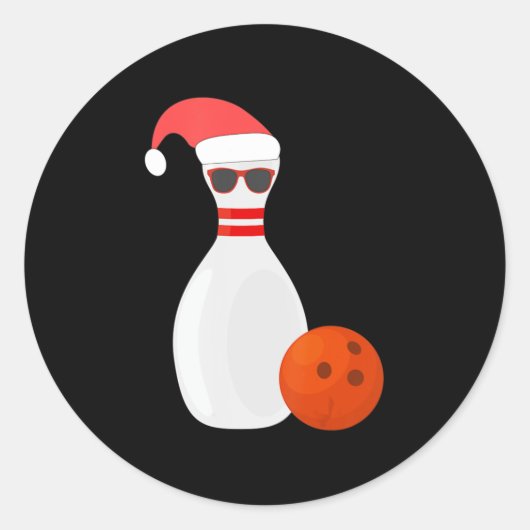Sticker Rond Sports Christmas Bowling - Snowman Bowling (Devant)