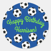 Sticker Rond Sports de football fête d'anniversaire (Devant)