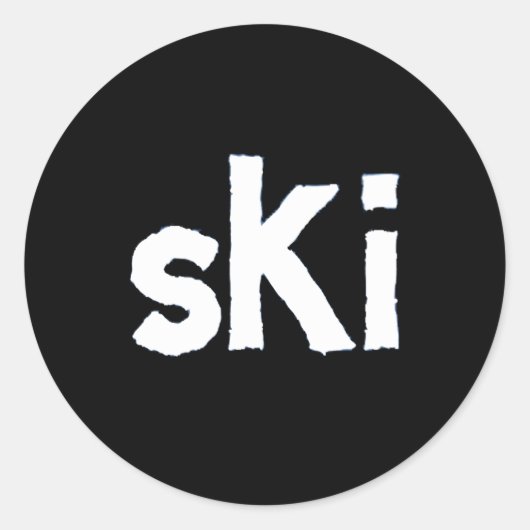 Sticker Rond Sports d'hiver de ski (Devant)