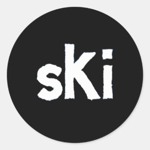 Sticker Rond Sports d'hiver de ski