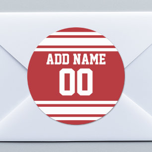 Sticker Rond Sports Jersey avec votre nom et votre numéro
