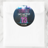 Sticker Rond Spotlight Star Purple 13e anniversaire fête (Sac)