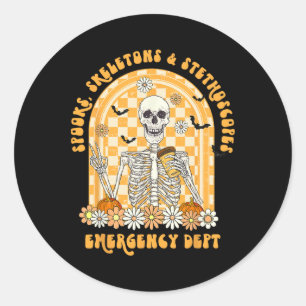 Sticker Rond Spots Skeletons Et Stethoscope Dept Er