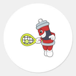 Sticker Rond Spray au tennis avec raquette de tennis